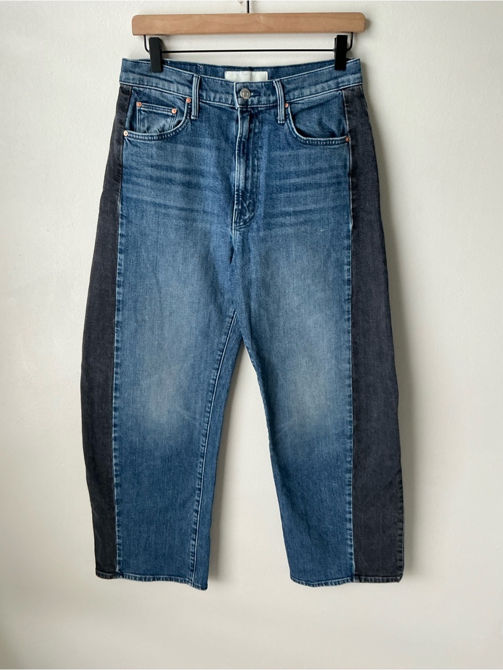MOTHER SUPERIOR Jeans Half-Pipe Flood Black and Blue Size 28 - Picture 2 of 16